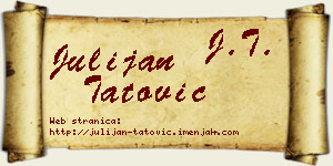 Julijan Tatović vizit kartica